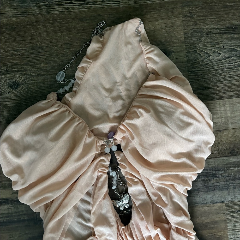 Mew Mews Nude Mesh Chain Charm Gown•Dress Small